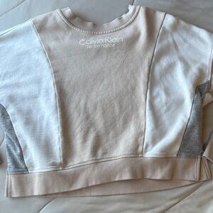 Calvin Klein Performance Women's Cream and Gray Colorblock Crewneck